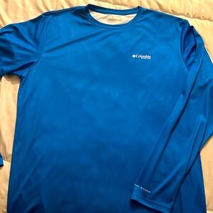 Columbia PFG Long Sleeve  Shirt Men's XL Blue Omni Shade